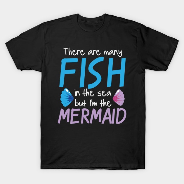 Mermaid Quote | Fish Shells Mermaids Girls Swim T-Shirt by DesignatedDesigner